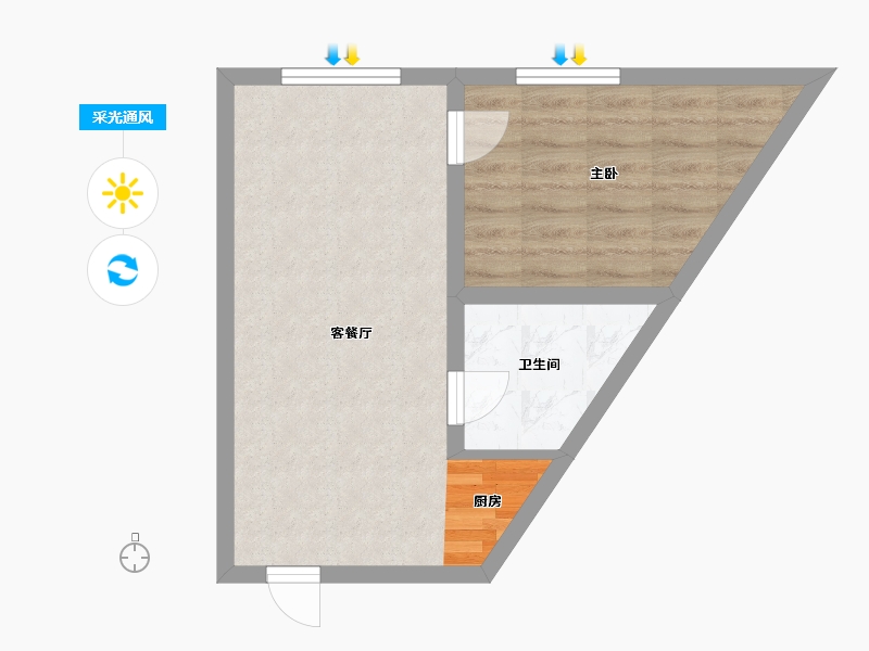 黑龙江省-哈尔滨市-麓城国际公寓-42.03-户型库-采光通风