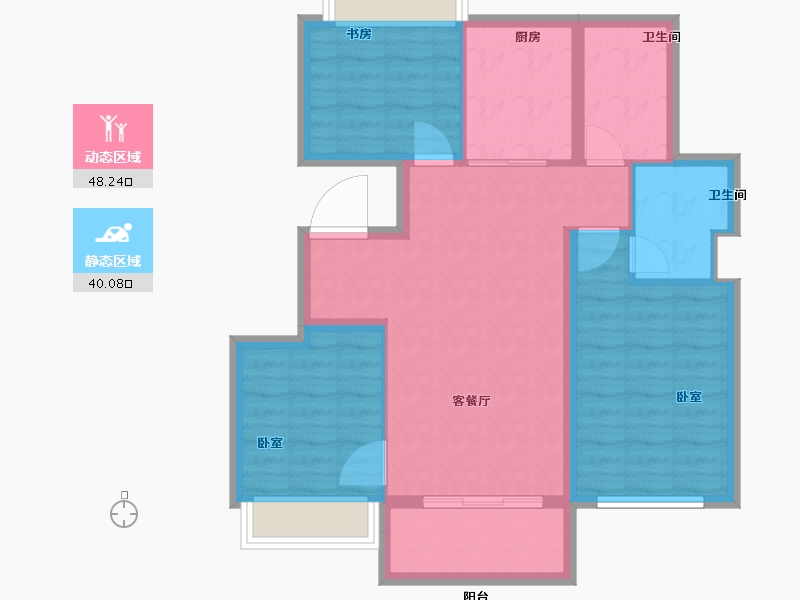 江苏省-南京市-阳光城文澜府-79.19-户型库-动静分区