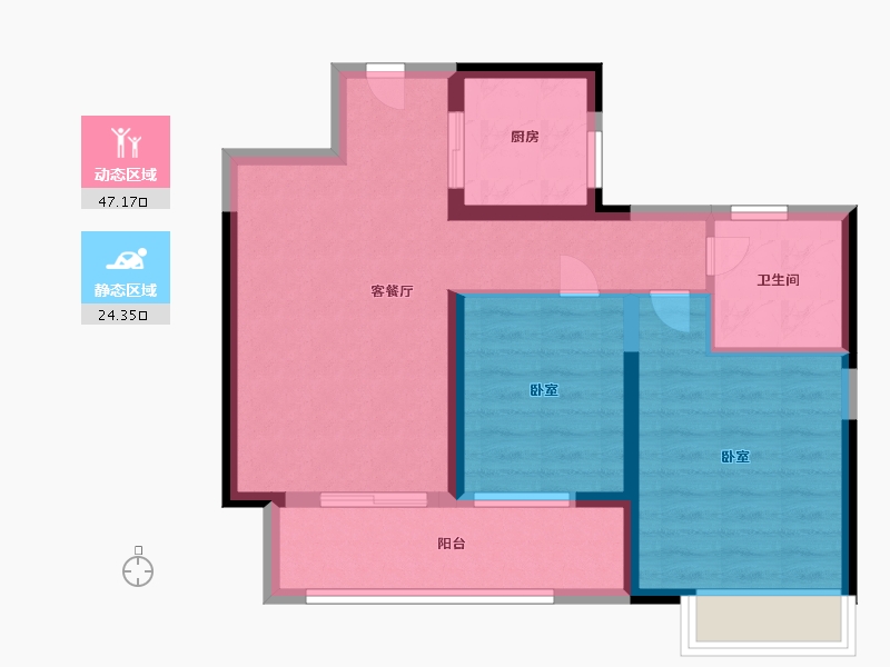 江苏省-无锡市-融创森邻森邻-63.01-户型库-动静分区