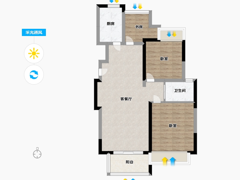 江苏省-无锡市-中隆润熙府-70.99-户型库-采光通风