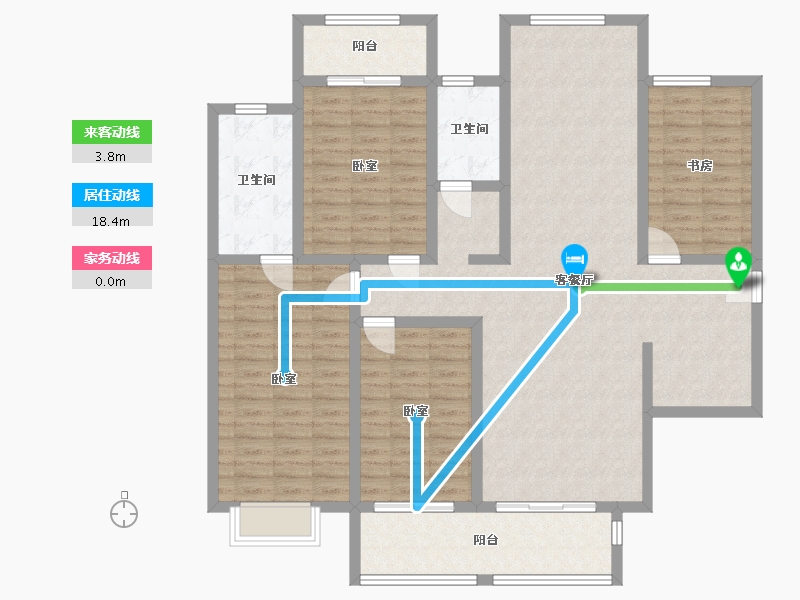 陕西省-西安市-拉克雷公馆-138.39-户型库-动静线