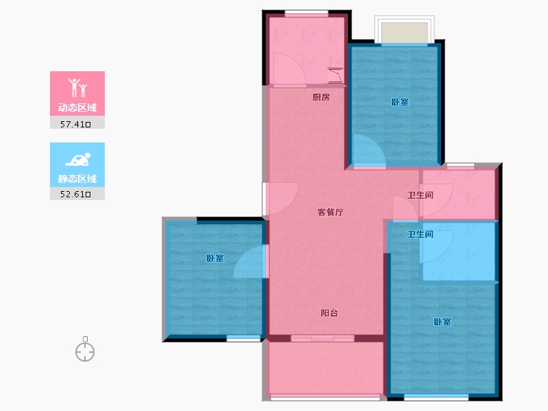 江苏省-无锡市-蔚蓝滨江-99.00-户型库-动静分区