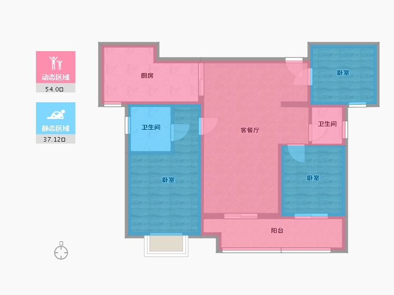 陕西省-西安市-清凉云晖-80.80-户型库-动静分区