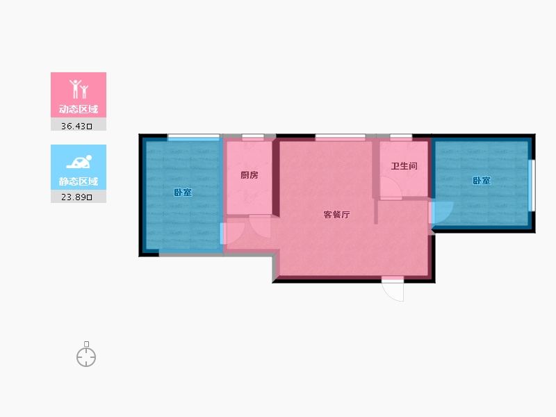 陕西省-西安市-拉克雷公馆-53.21-户型库-动静分区