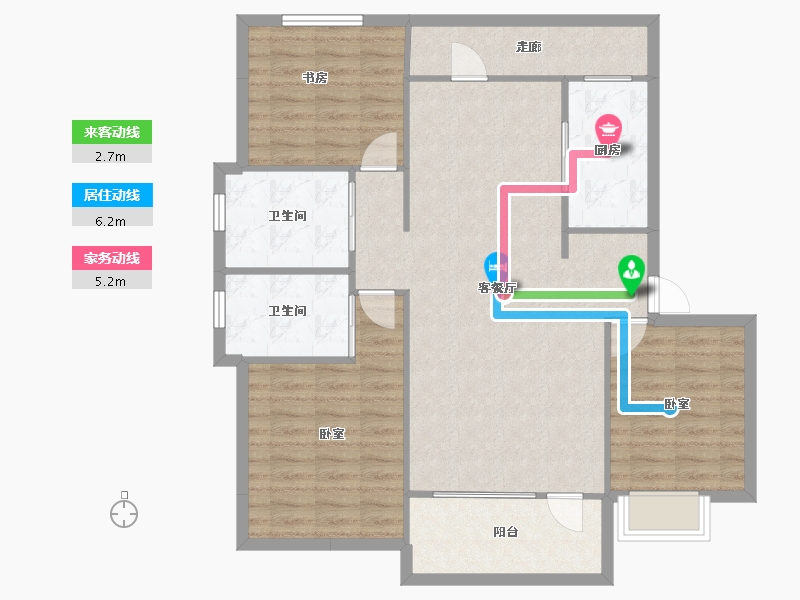 河北省-唐山市-荣盛锦绣观邸-103.77-户型库-动静线