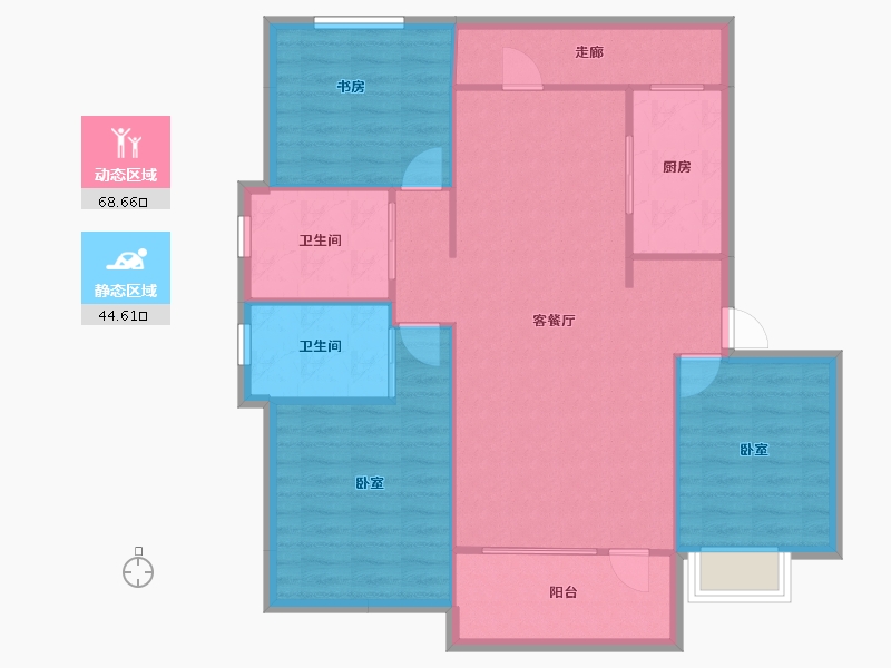 河北省-唐山市-荣盛锦绣观邸-103.77-户型库-动静分区