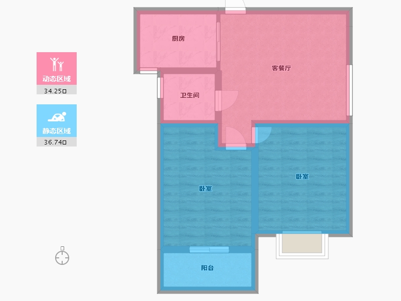 江苏省-南京市-浦泰和天下-62.99-户型库-动静分区