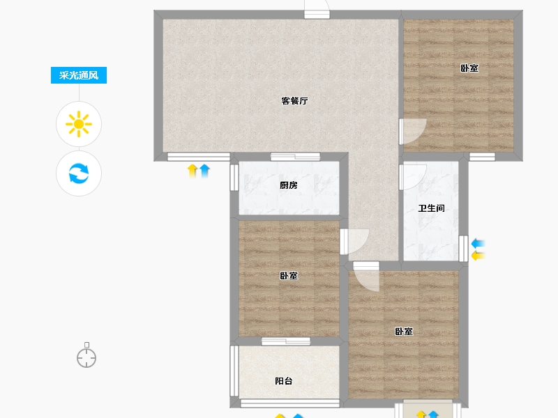 江苏省-无锡市-锦熙府-75.00-户型库-采光通风