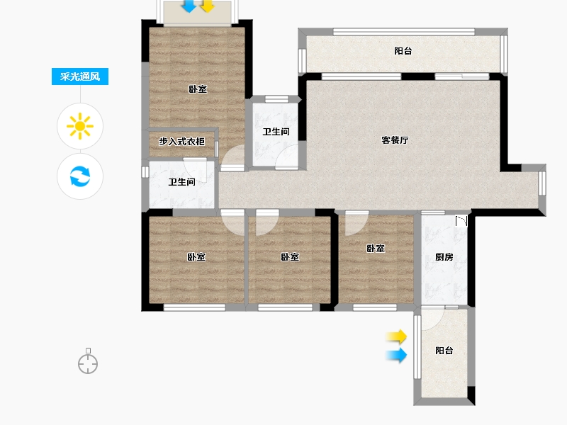 四川省-成都市-乐视界广场-101.16-户型库-采光通风