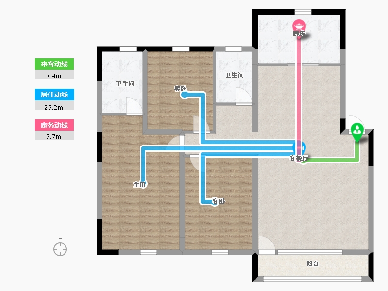 辽宁省-辽阳市-金域揽境-124.87-户型库-动静线