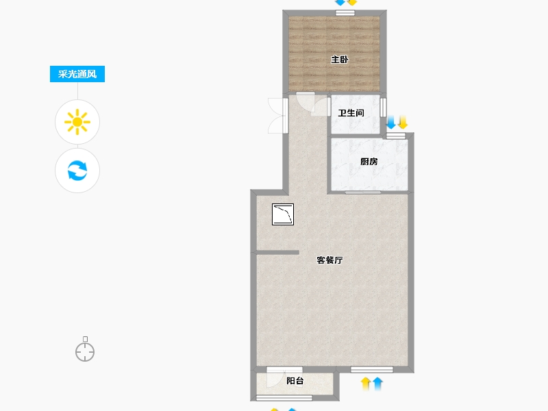 陕西省-咸阳市-枫丹丽舍-77.44-户型库-采光通风