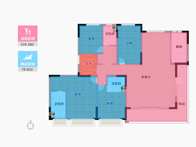 陕西省-西安市-星皓锦樾-171.46-户型库-动静分区