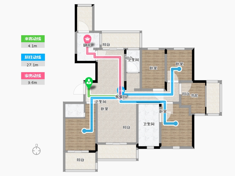 浙江省-杭州市-康恒悦麒美寓-178.00-户型库-动静线