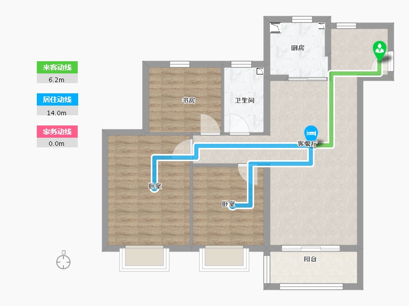 江苏省-南京市-东城金茂悦Ⅱ期-83.00-户型库-动静线