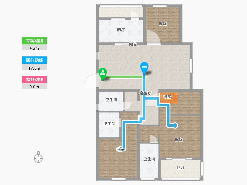 浙江省-杭州市-康恒悦麒美寓-144.55-户型库-动静线