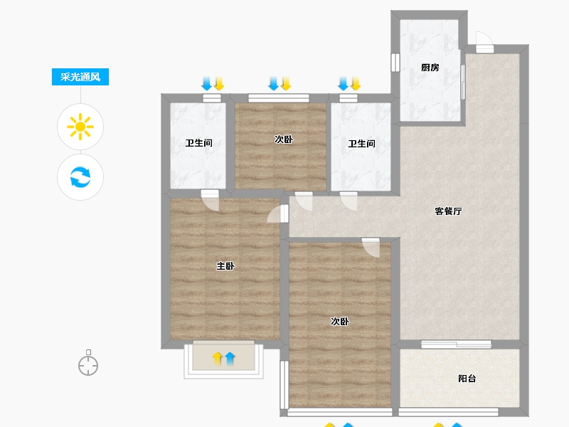 陕西省-咸阳市-领航尚宸-79.00-户型库-采光通风