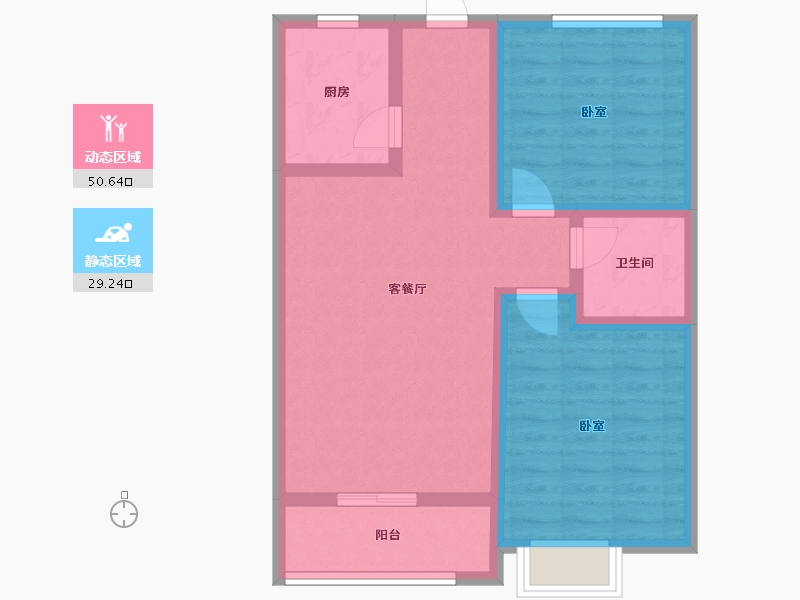 河北省-邢台市-邢台天山熙湖-70.70-户型库-动静分区