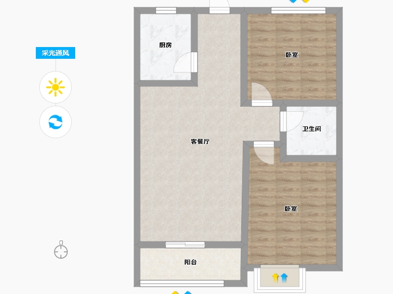 河北省-邢台市-邢台天山熙湖-70.70-户型库-采光通风