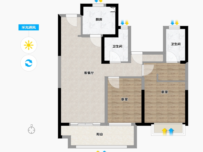 江苏省-南京市-句容吾悦广场-93.01-户型库-采光通风