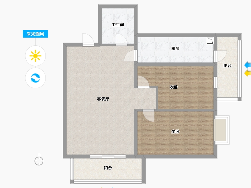 黑龙江省-哈尔滨市-永泰城住宅-92.00-户型库-采光通风