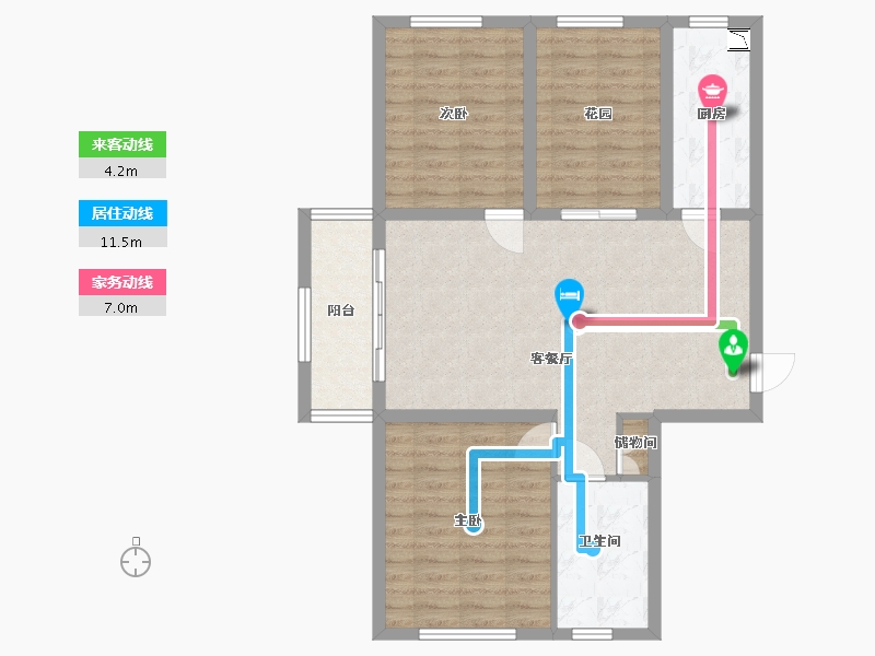 黑龙江省-哈尔滨市-永泰城住宅-88.00-户型库-动静线