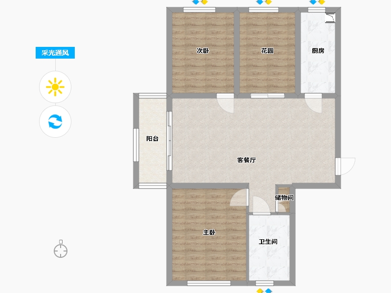 黑龙江省-哈尔滨市-永泰城住宅-88.00-户型库-采光通风