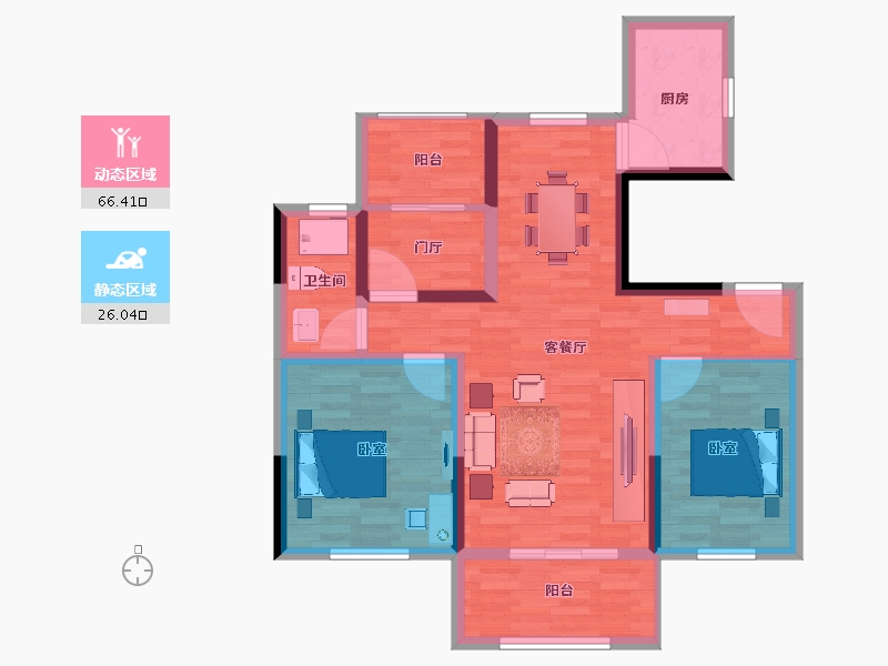 江苏省-南京市-仁恒公园世纪-82.00-户型库-动静分区