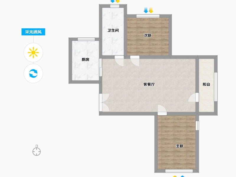 黑龙江省-哈尔滨市-伸马托斯卡纳-70.00-户型库-采光通风