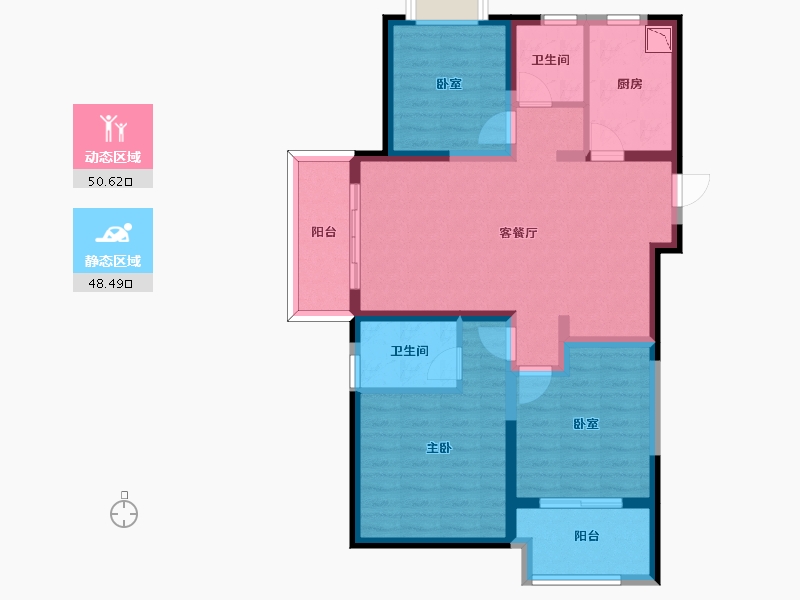 江苏省-无锡市-保利中央公园-87.55-户型库-动静分区