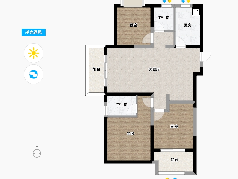 江苏省-无锡市-保利中央公园-87.55-户型库-采光通风