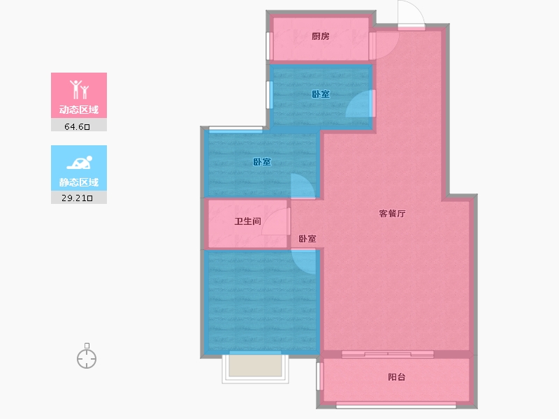 河北省-邢台市-邢台天山熙湖-84.45-户型库-动静分区