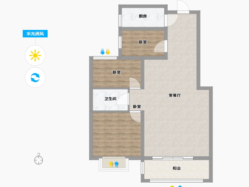 河北省-邢台市-邢台天山熙湖-84.45-户型库-采光通风