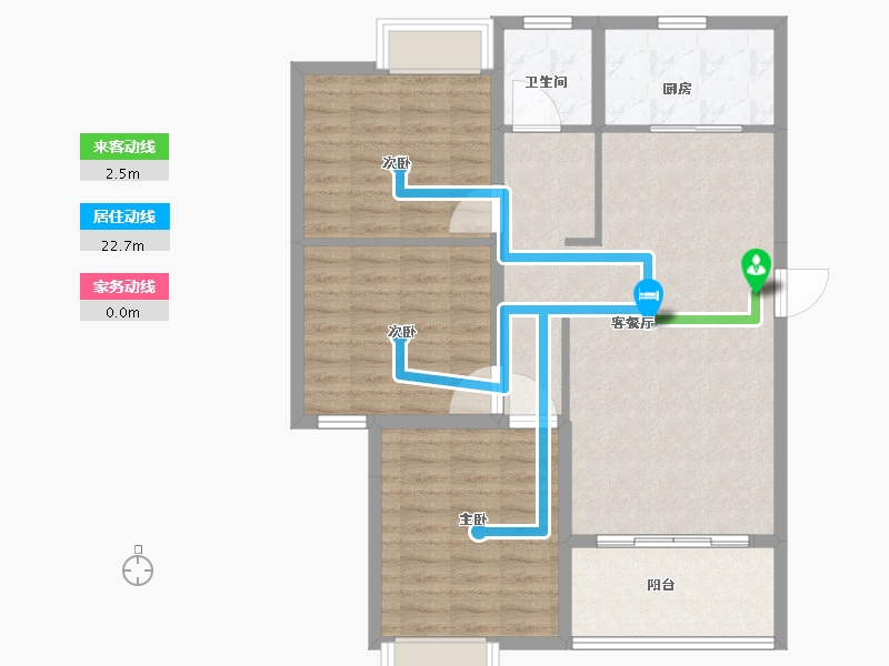 江苏省-无锡市-锦熙府-90.99-户型库-动静线