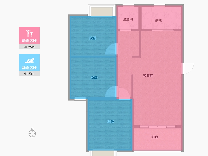 江苏省-无锡市-锦熙府-90.99-户型库-动静分区