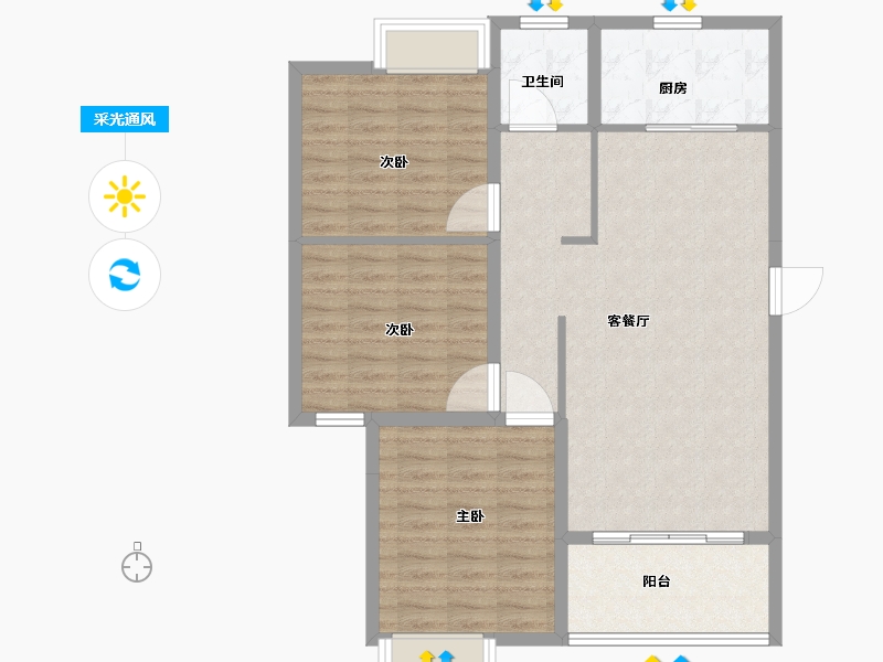 江苏省-无锡市-锦熙府-90.99-户型库-采光通风