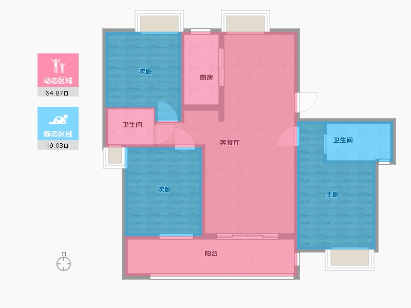 江苏省-无锡市-锦熙府-101.99-户型库-动静分区