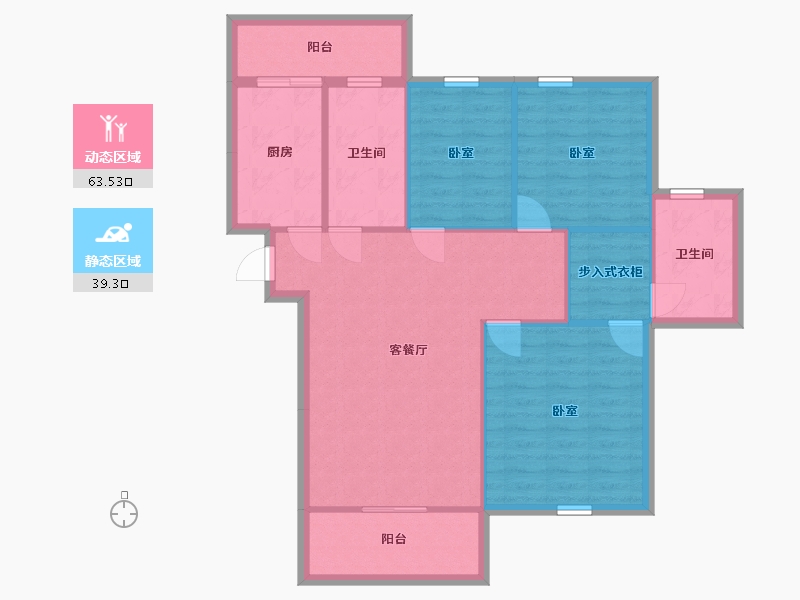 江苏省-南京市-浦泰和天下-93.40-户型库-动静分区