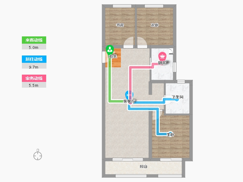 山西省-太原市-当代上品府MOMA-75.24-户型库-动静线