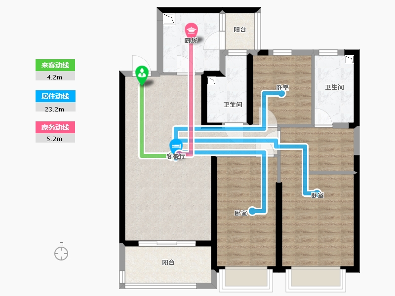 陕西省-西安市-咸阳恒大帝景-88.51-户型库-动静线