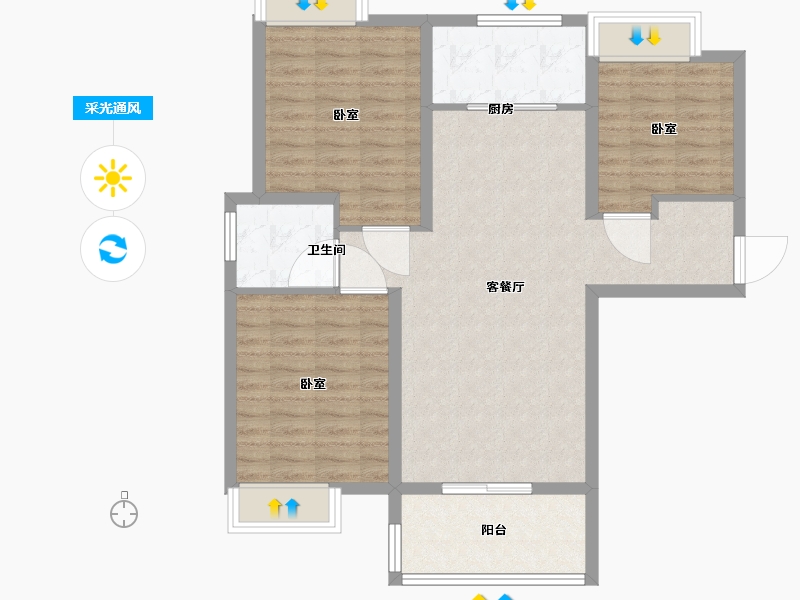 江苏省-无锡市-锦熙府-89.01-户型库-采光通风