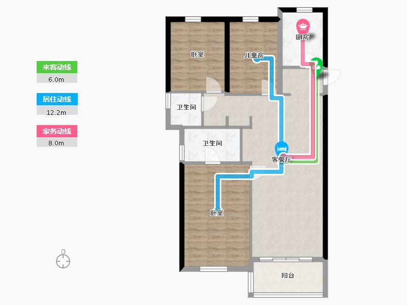 陕西省-西安市-沣水云岭-93.06-户型库-动静线