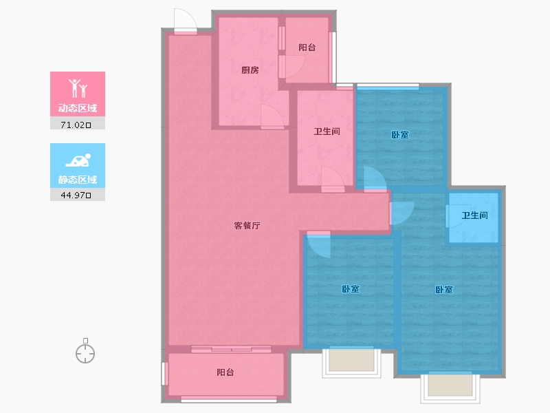 河北省-邢台市-邢台天山熙湖-103.50-户型库-动静分区