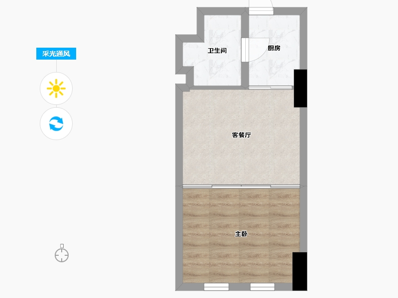 陕西省-咸阳市-乐华城·罗马假日公寓-31.63-户型库-采光通风