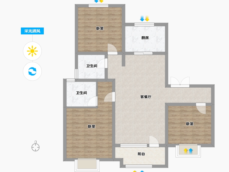 河北省-邢台市-邢台富力城-97.99-户型库-采光通风