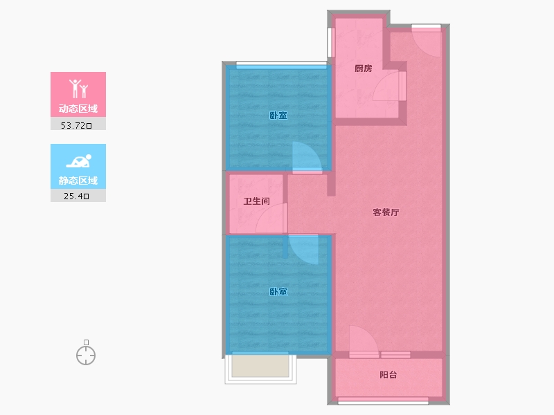 河北省-邢台市-邢台富力城-70.01-户型库-动静分区