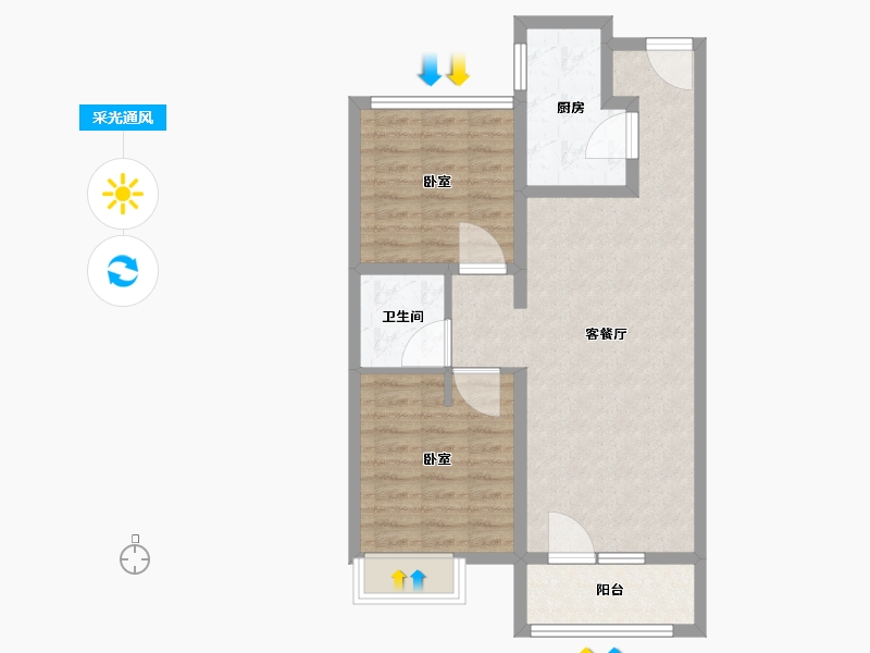 河北省-邢台市-邢台富力城-70.01-户型库-采光通风