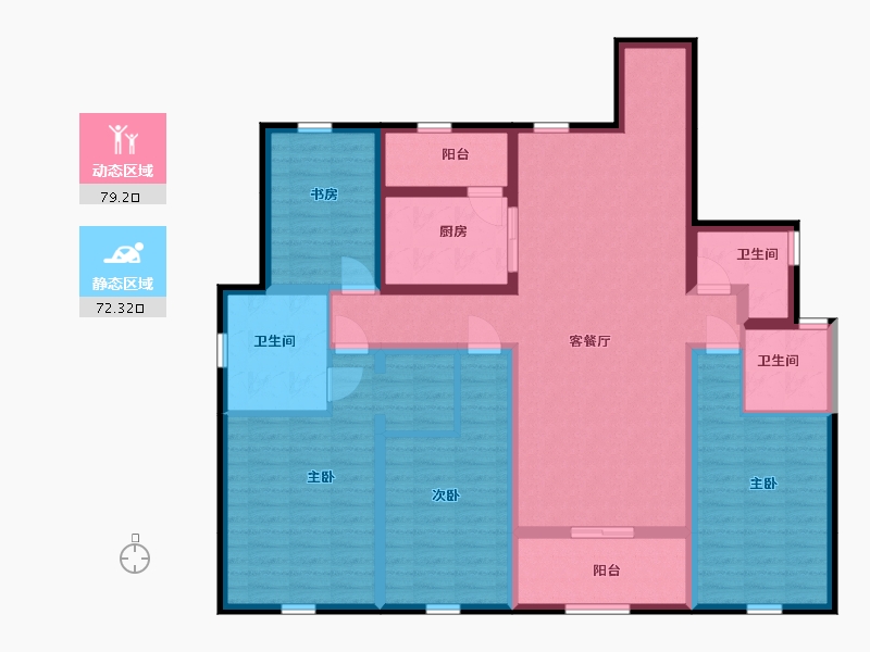 云南省-昆明市-红星天铂-134.27-户型库-动静分区