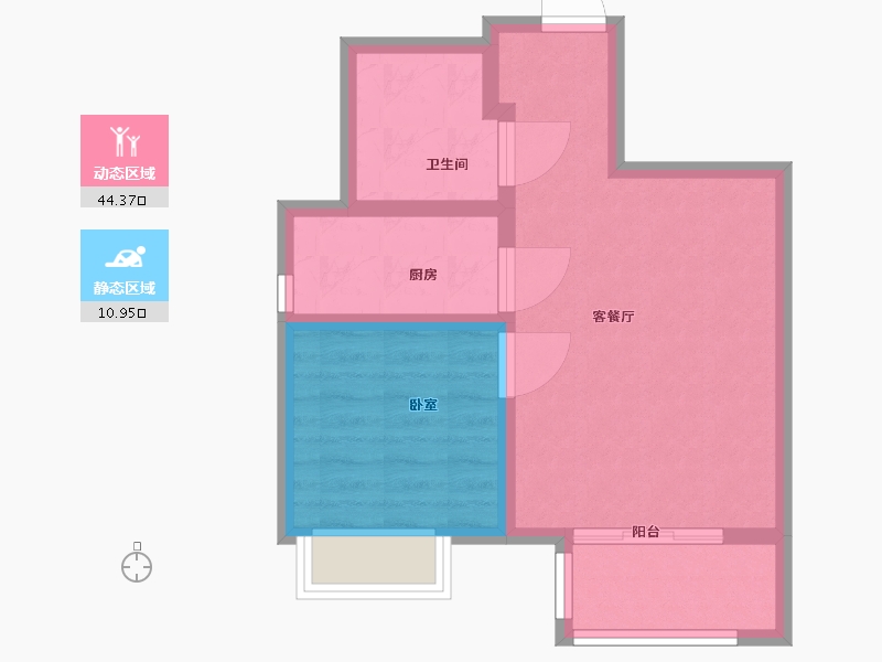 河北省-唐山市-和泓阳光北岸-49.01-户型库-动静分区