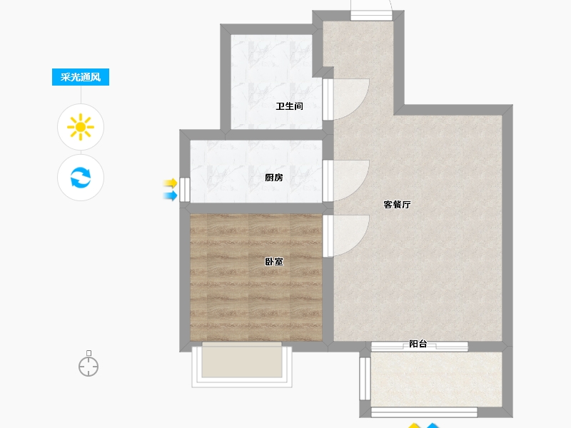 河北省-唐山市-和泓阳光北岸-49.01-户型库-采光通风