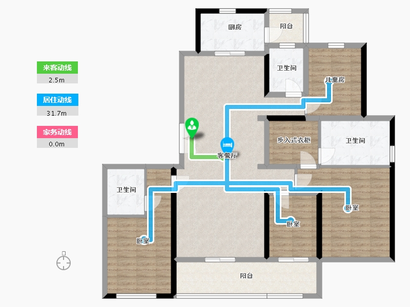 陕西省-西安市-沣水云岭-134.22-户型库-动静线